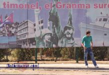 El Granma, símbolo de la libertad en Cuba, en un cartel de La Habana (Foto: Jorge Huerta E.)