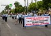 Trabajadores de la sección 30 del STPRM se manifestaron durante el desfile del 18 de marzo (Foto: Jorge Huerta E.)