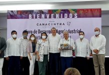 Durante la inauguración del Foro de desarrollo agroindustrial Norte de Veracruz 2021 (Foto: Canacintra)
