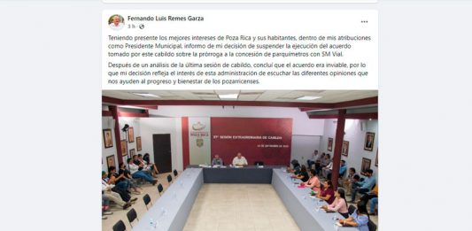 Marcha atrás en la ampliación de la concesión de los parquímetrtos en Poza Rica