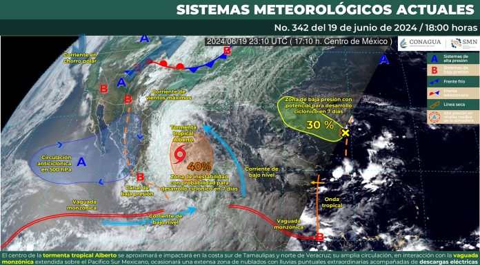 Alberto a punto de tocar tierra en el Golfo de México