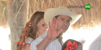 Enrique Peña Nieto y Angélica Rivera en el parque temático Takihsukut de el Tajín, Papantla (Foto: Jorge Huerta E.)