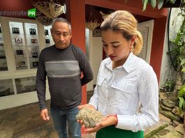 Regidora onceava Blanca de la Cruz Espino y el Director de la Casa de Teja, Narciso Juárez Francisco (Foto: Jorge Huerta E.)